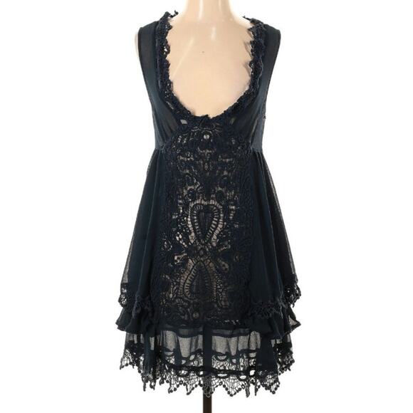 Free People Vintage Applique Lace Dress - Picture 1 of 6